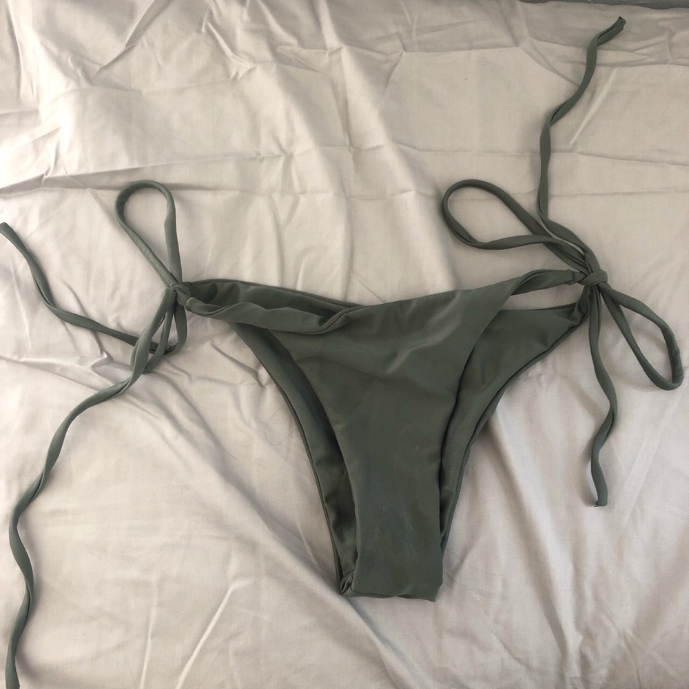 urban deep green tie up bikini bottoms